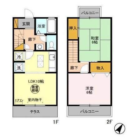 タウンハウス豊四季の物件間取画像